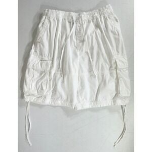 GAP Woven Cargo Jort Drawstring Shorts Medium White Baggy Gorpcore Streetwear